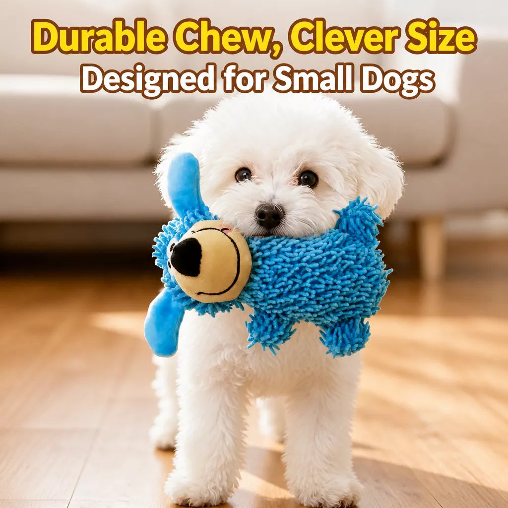 Squeaky Fleece Mop Dog Toy