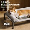 Elevated Faux Leather Pet Bed with Three-Sided Support