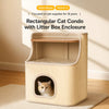 Two-Level Square Sisal Cat Scratcher Barrel with Resting Space