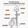 Wooden Cat Tree with Scratching Post and Hideaway