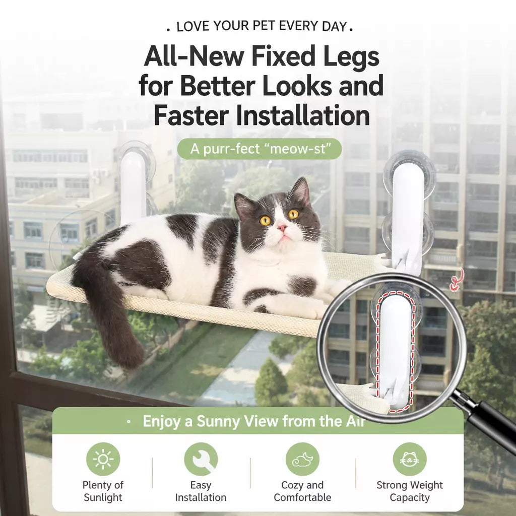 Cat Window Hammock with Suction Cup Mount