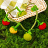 Felt Tomato Cat Wand Toy with Bell