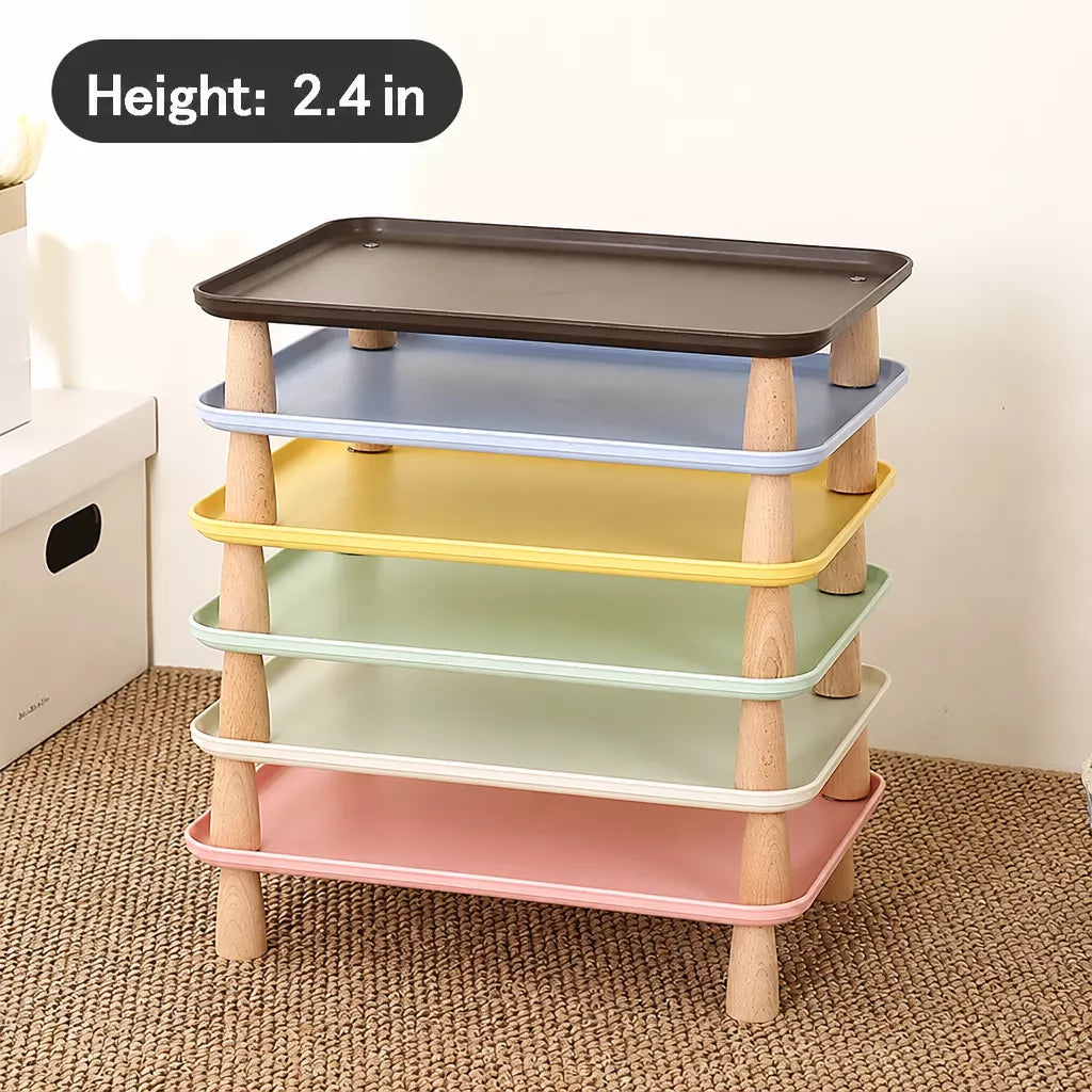 Elevated Pet Feeding Stand with Wooden Legs