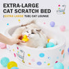 White Deep-Flute Corrugated Paper Cat Scratcher Bed