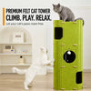 Multi-Tier Felt Cat Tower with Enclosed Hideaway and Scratcher