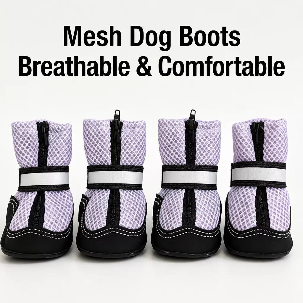 Breathable Mesh Dog Shoes with Zipper Closure