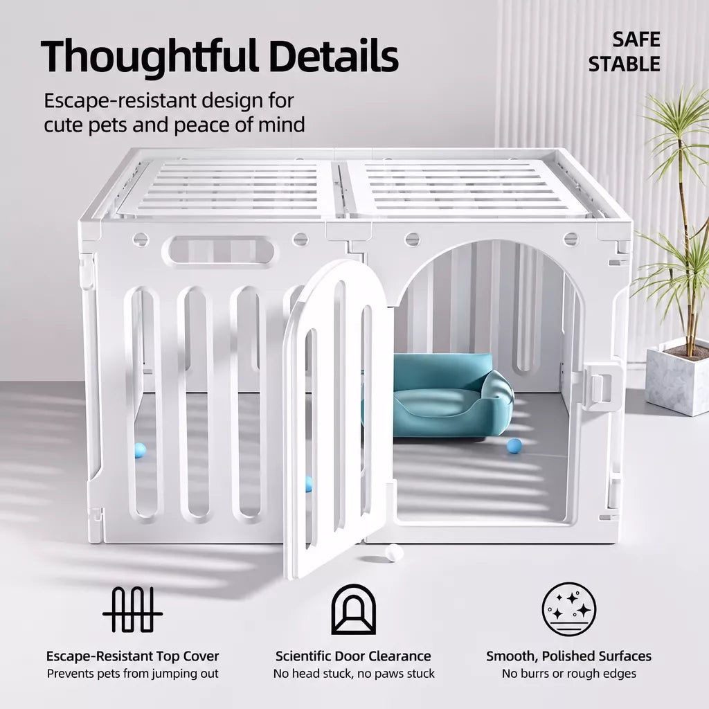 Plastic Modular Indoor Dog Playpen with Door