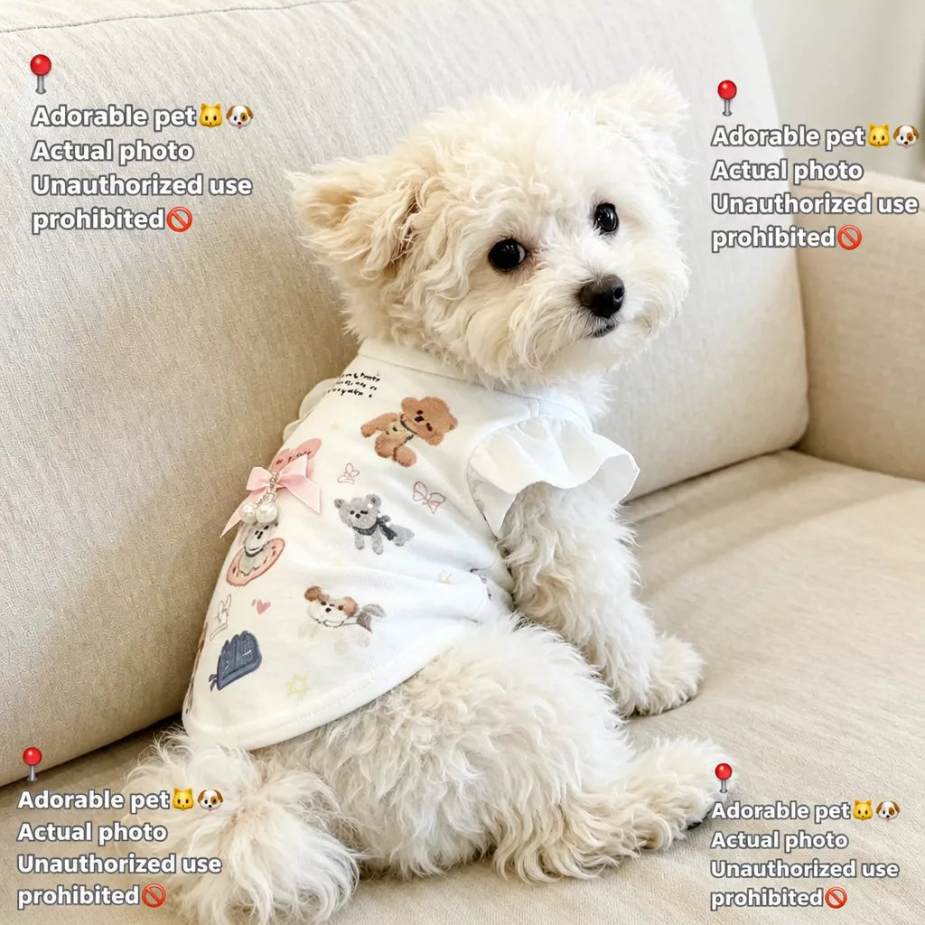 Bow Tie Flutter-Sleeve Pet Vest