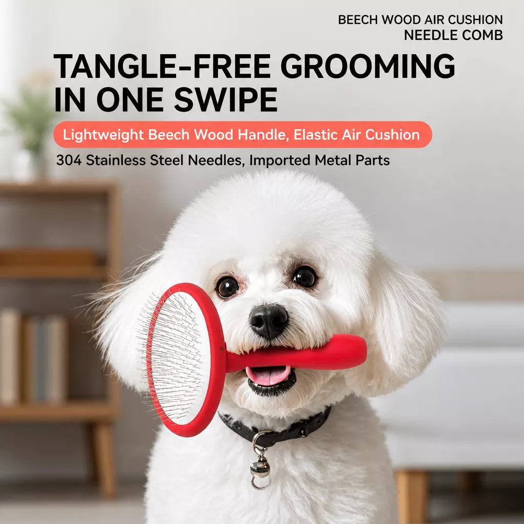 Cushioned Soft-Pin Slicker Brush for Dogs and Cats