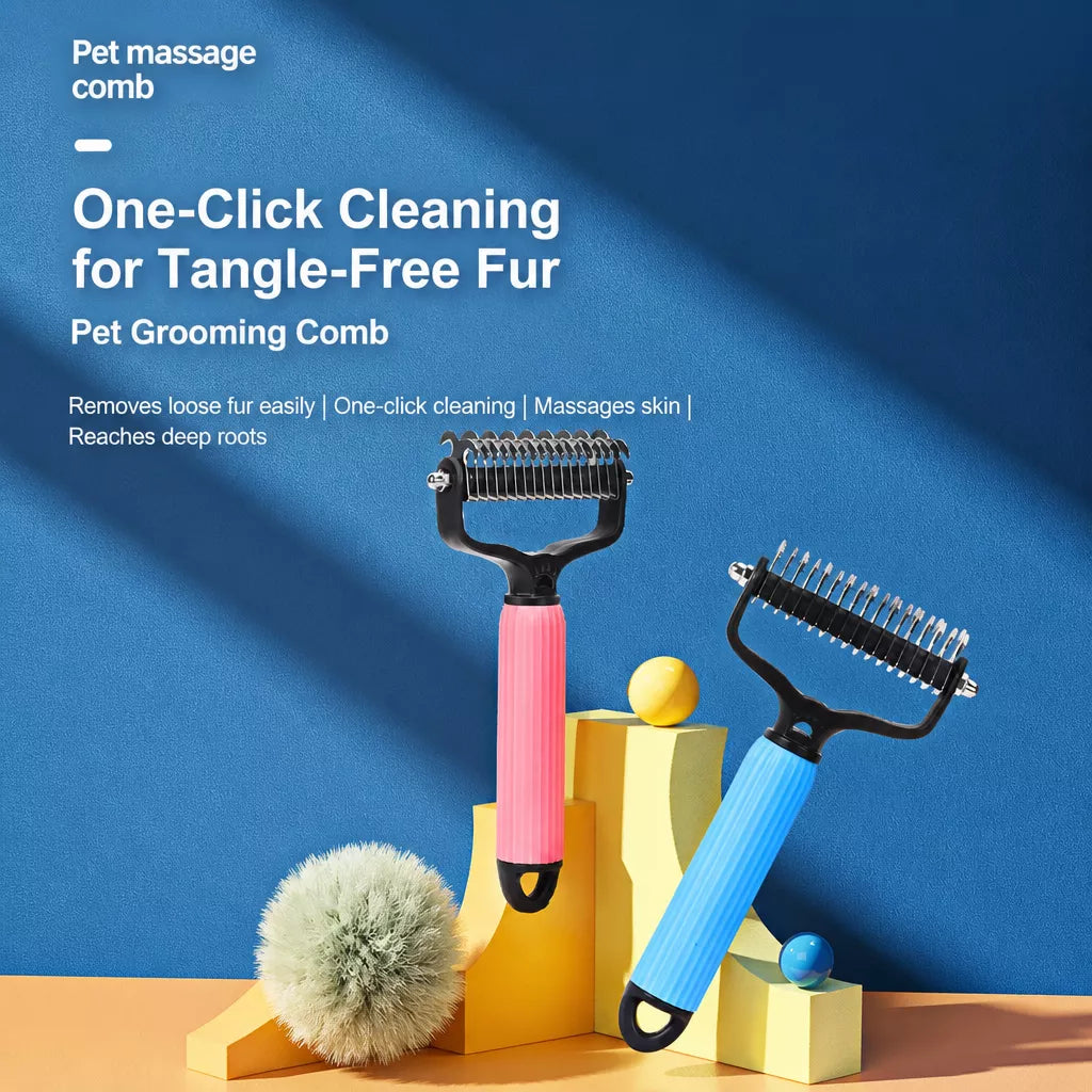 Pet Detangling and Deshedding Comb for Dogs and Cats