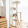 Rubberwood Cat Tree with Hideaway and Climbing Platform