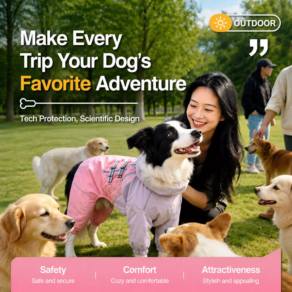 Four-Leg Dog Raincoat for Medium to Large Dogs