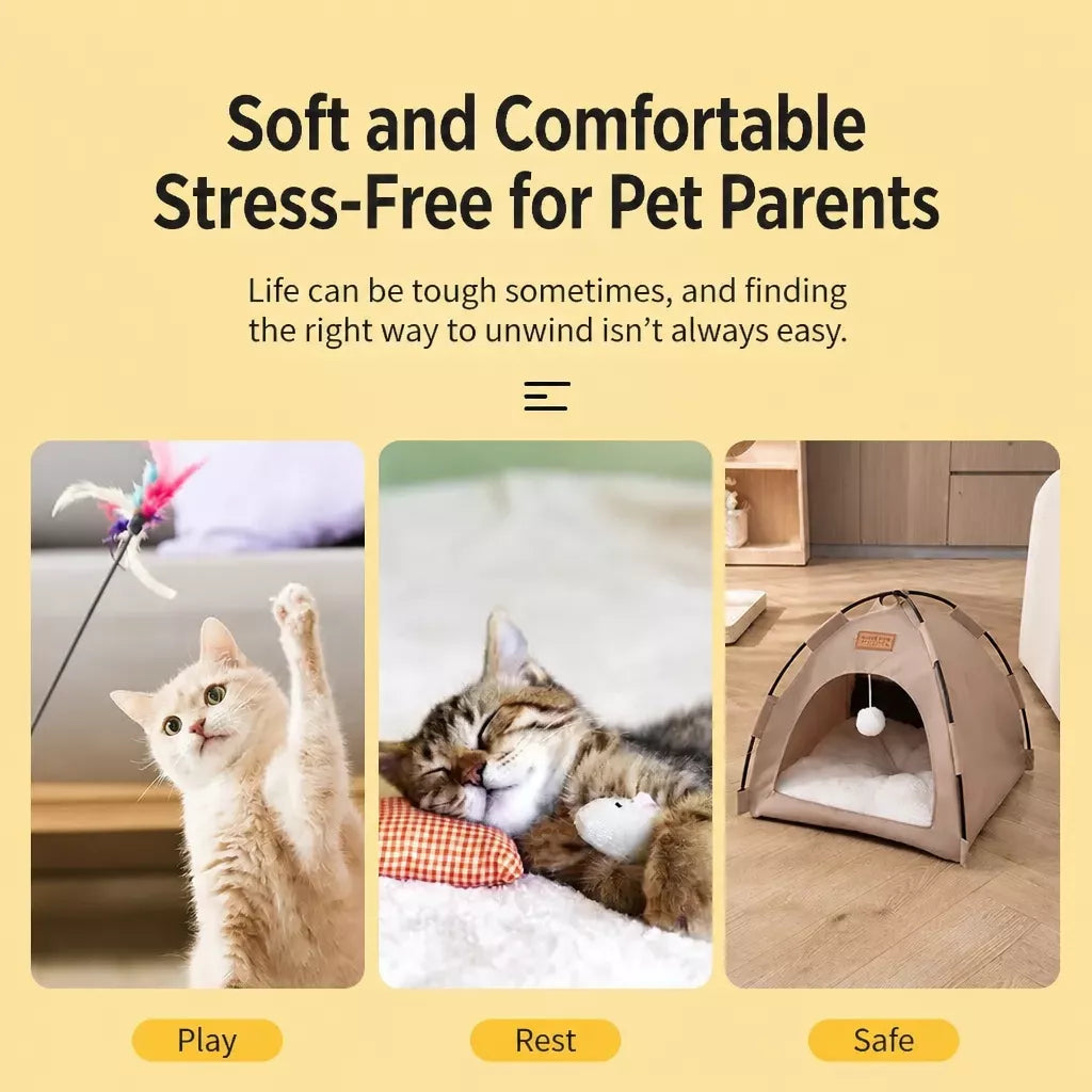 Foldable Indoor Cat Tent Bed