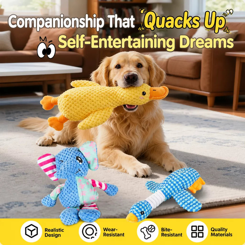Plush Squeaky Dog Toy with Playful Animal Designs