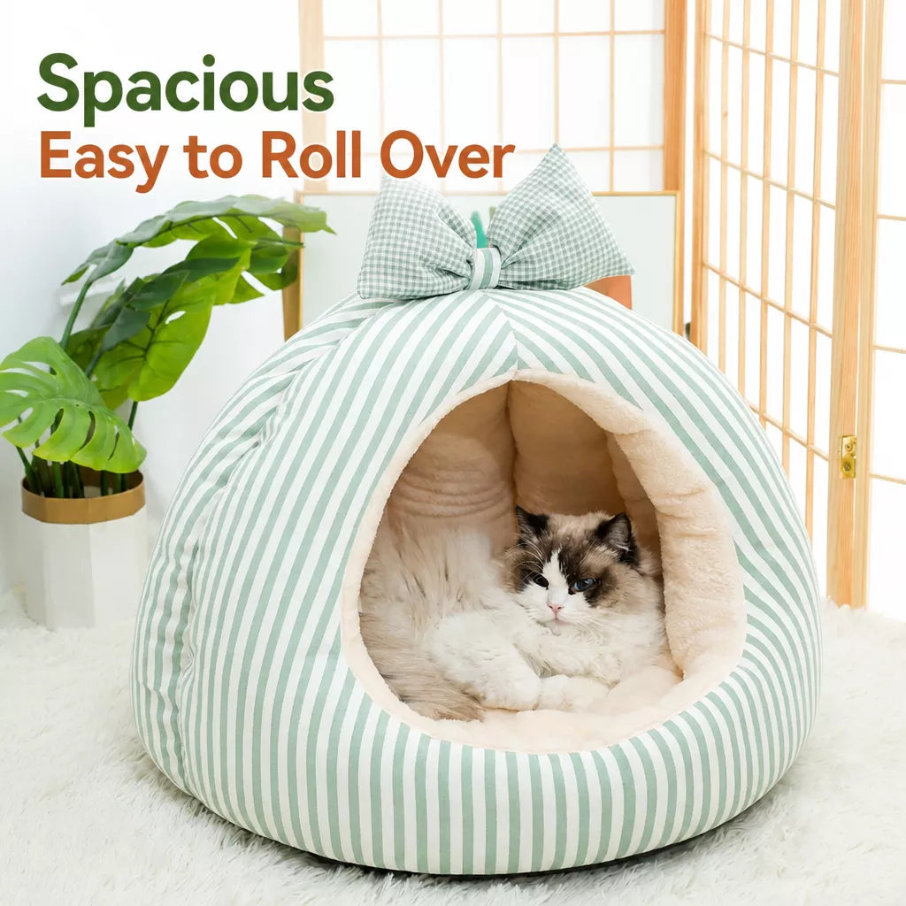 Covered Tent-Style Pet Bed for Cats and Puppies