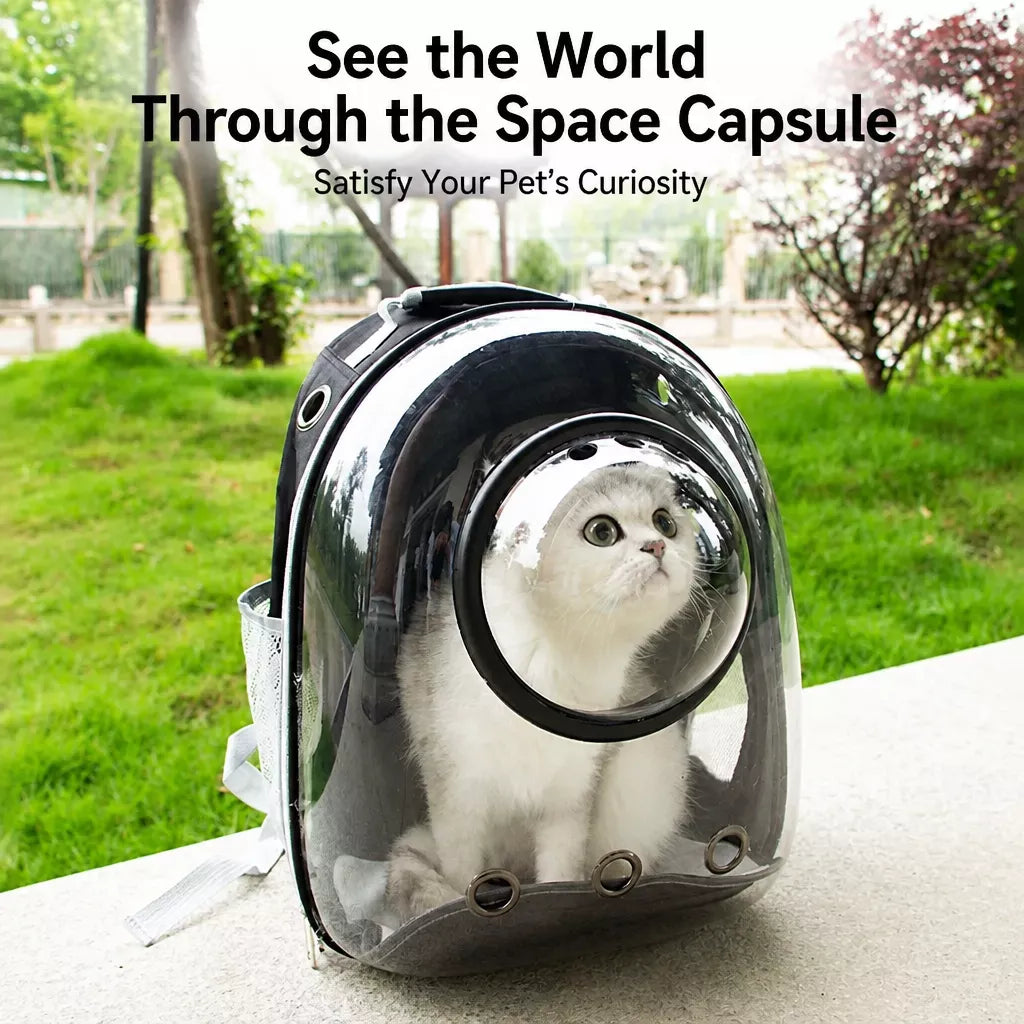 Cat Backpack Carrier with Panoramic Window and Side Vents