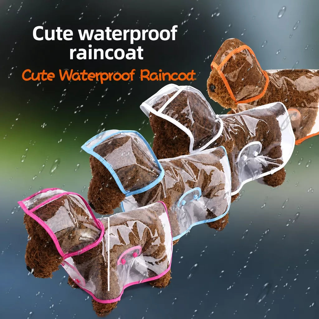 Transparent EVA Dog Raincoat with Hood