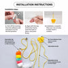 Hanging Feather Cat Teaser Toy with Elastic Wand