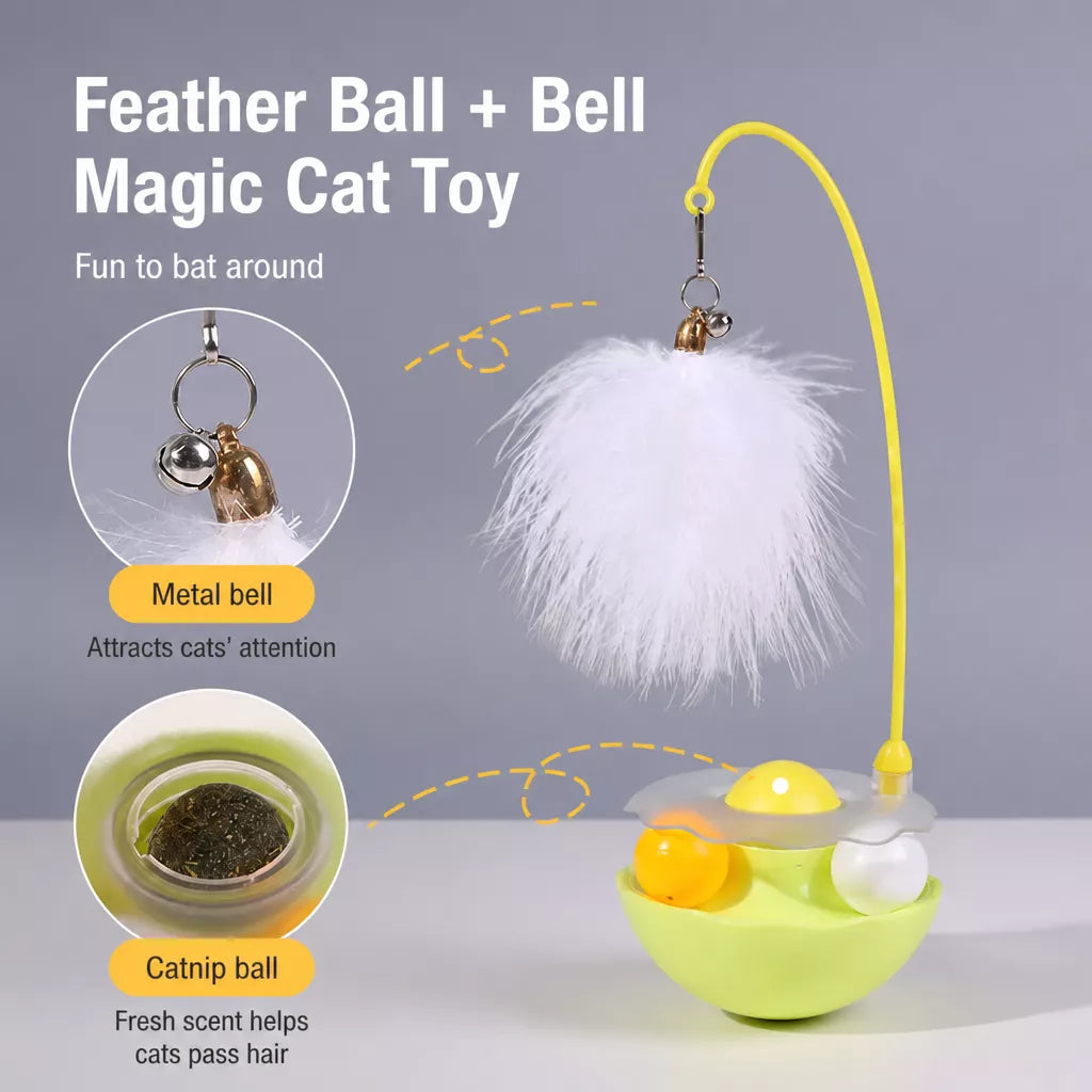 Wobble Cat Toy with Feather Accessory