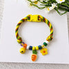 Adjustable Nylon Pet Collar with Wooden Accent and Bell