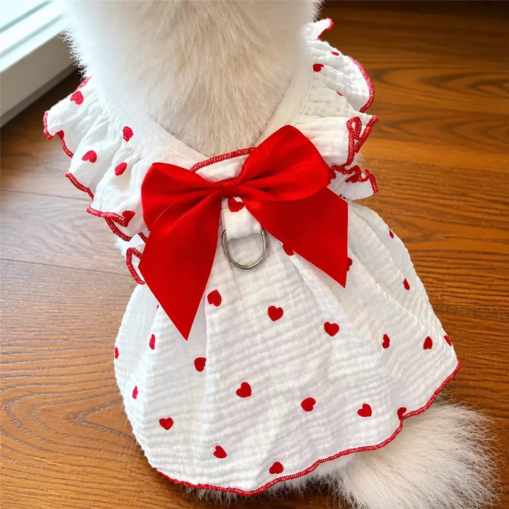 Lightweight Cotton Pet Dress for Small Dogs and Cats