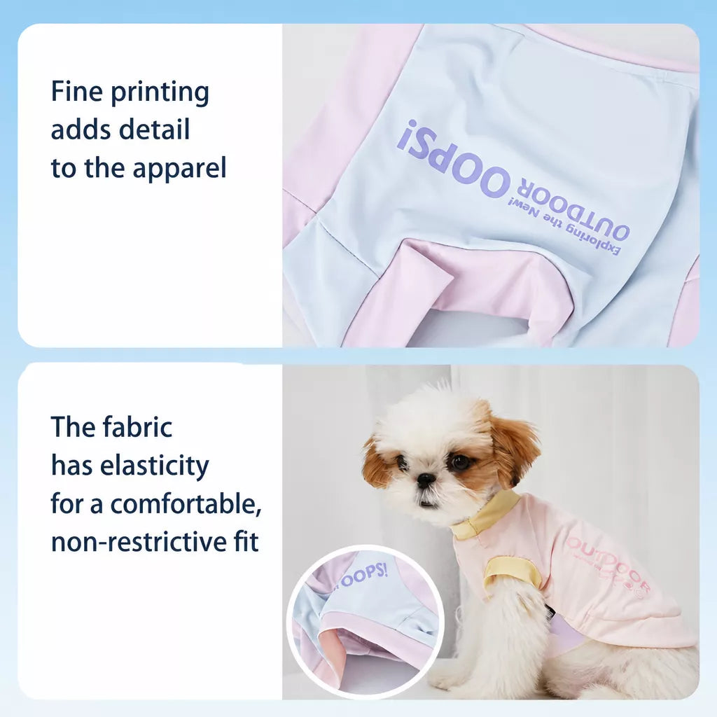 Lightweight Printed Color-Block Dog Vest