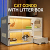 Indoor Cat Enclosure with Integrated Litter Box