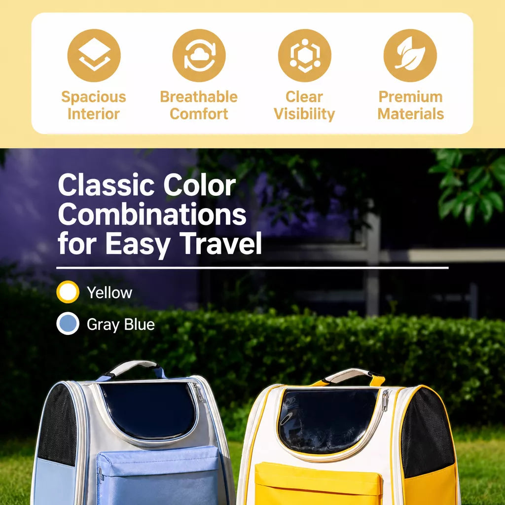 Large-Window Pet Carrier Backpack for Cats and Small Dogs