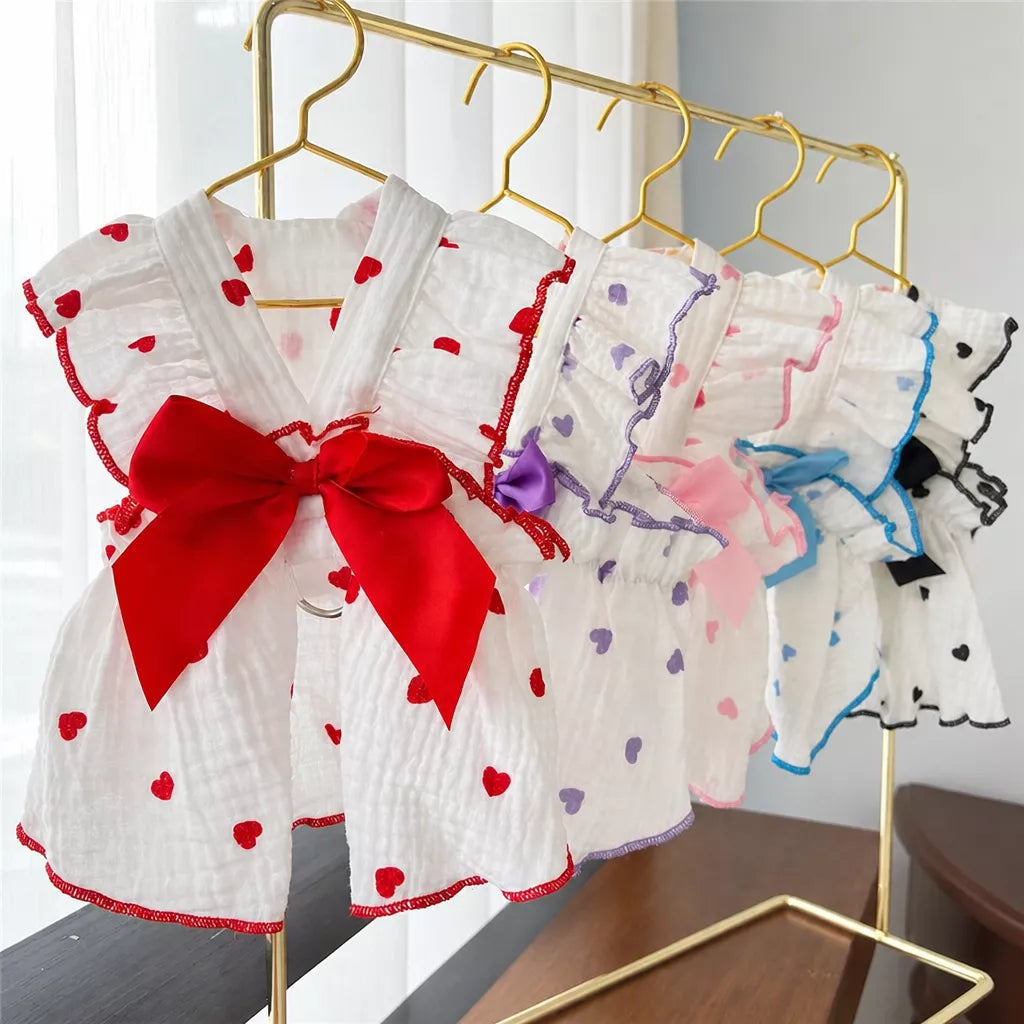 Lightweight Cotton Pet Dress for Small Dogs and Cats