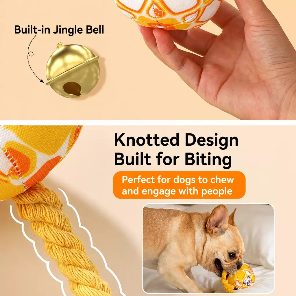 Unicorn Plush Squeaky Ball Toy for Small Dogs, 3.9-Inch