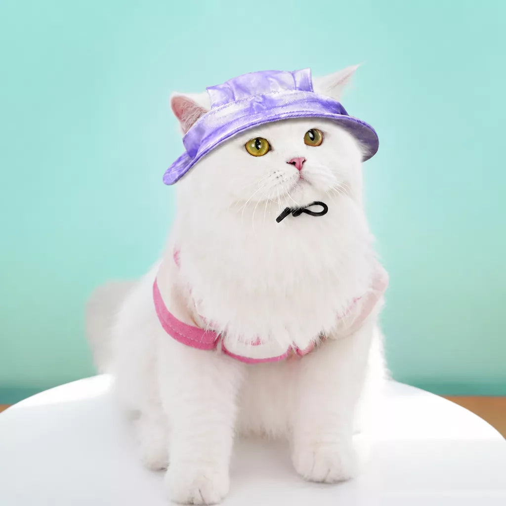 Adjustable Cotton Pet Bucket Hat with Ear Openings