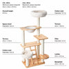 Rubberwood Cat Tree with Hideaway and Climbing Platform
