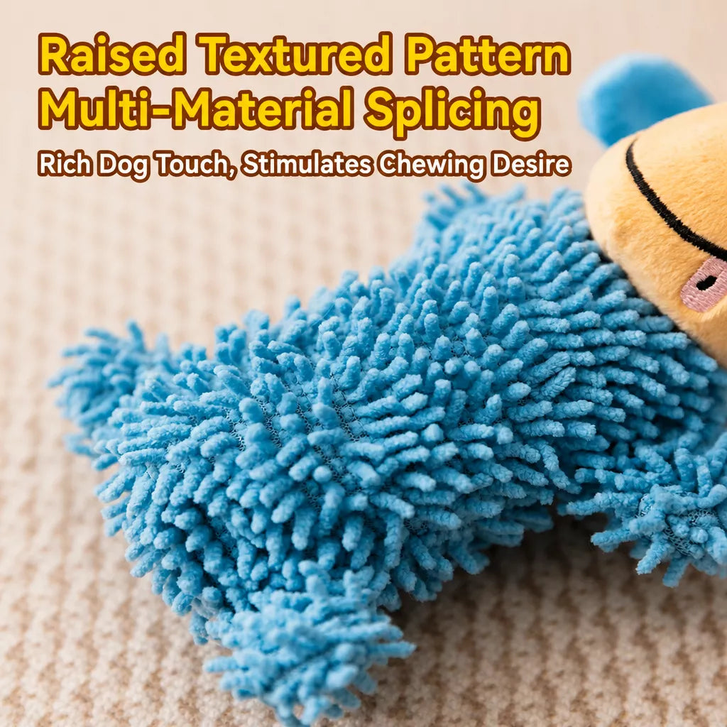 Squeaky Fleece Mop Dog Toy
