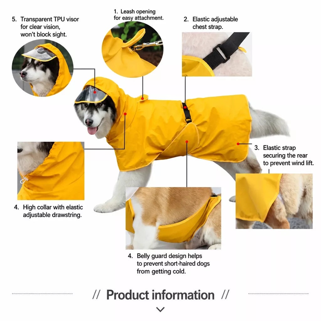 Full-Coverage Dog Raincoat Cape