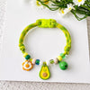 Adjustable Nylon Pet Collar with Wooden Accent and Bell