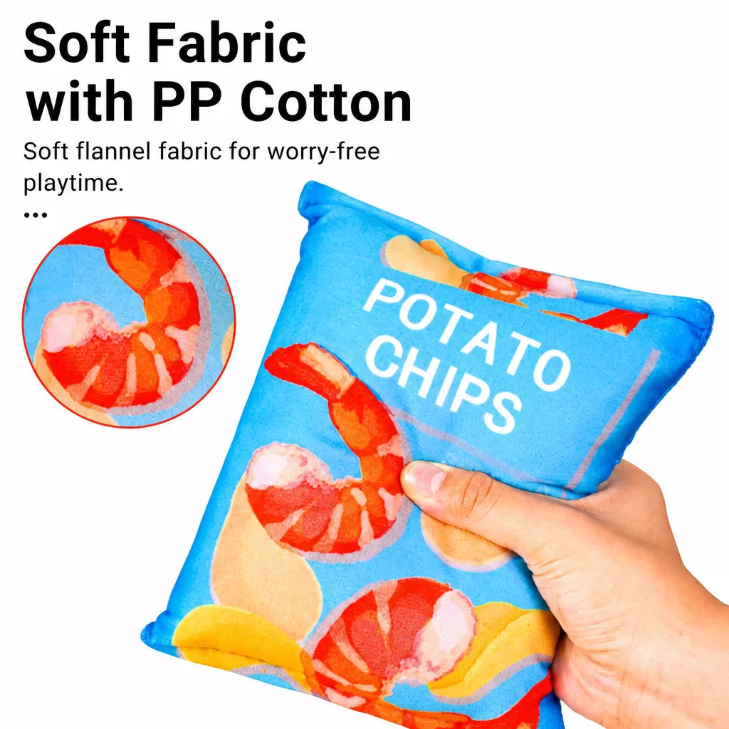 Potato Chip Plush Squeaky Toy for Dogs & Cats