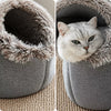 Enclosed Plush Pet Bed for Cats and Small Dogs