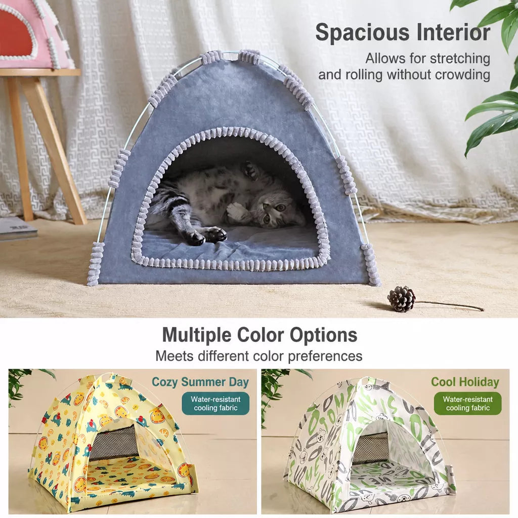 Foldable Pet Tent House with Washable Cover