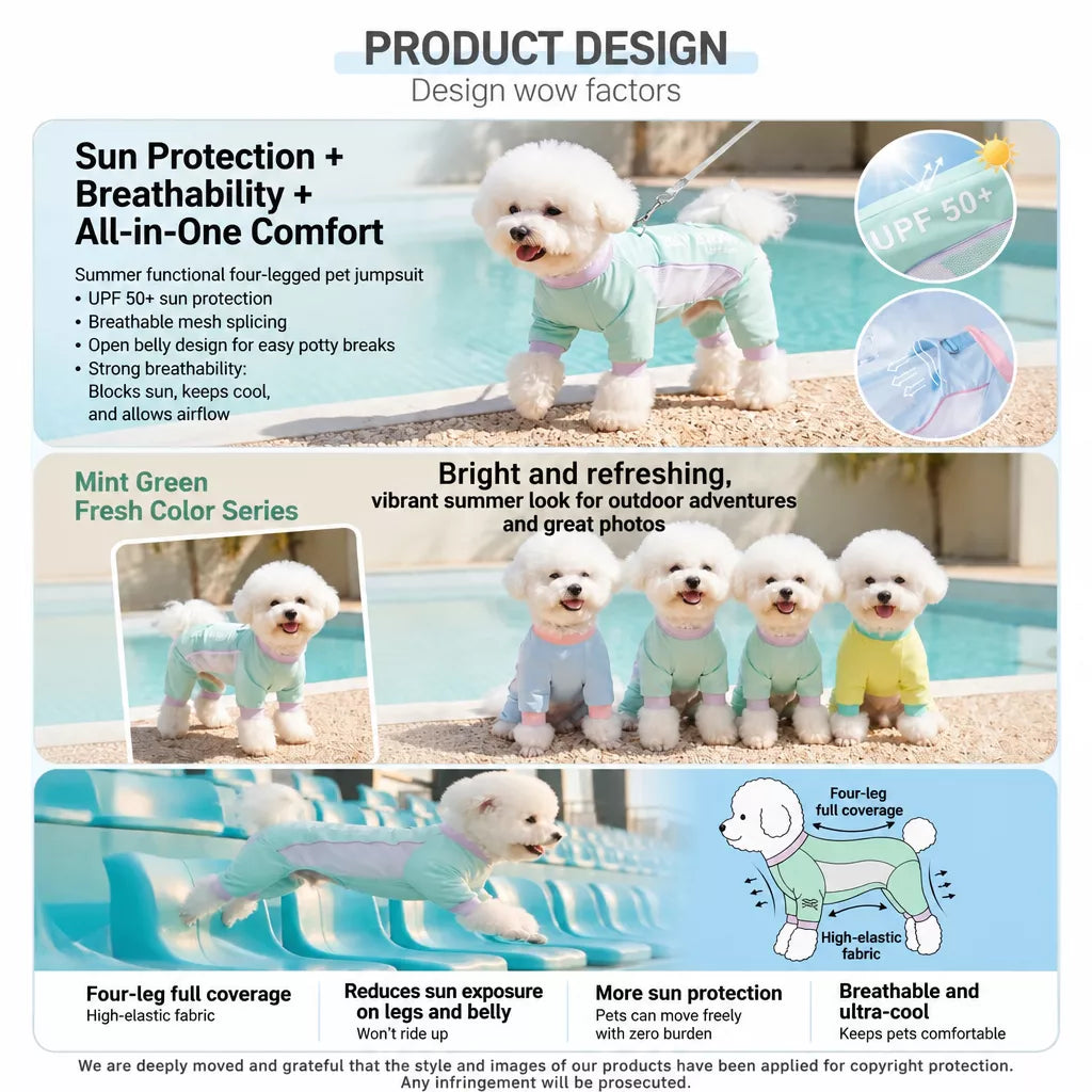 Lightweight Four-Leg Summer Dog Shirt