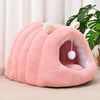 Semi-Enclosed Winter Cat Bed with Slipper-Style Tunnel