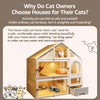 Multi-Tier Enclosed Cat Condo with Litter Area