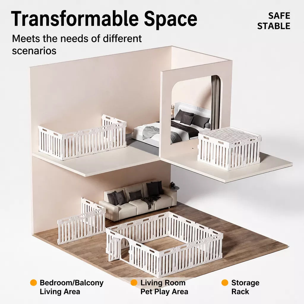 Plastic Modular Indoor Dog Playpen with Door
