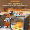 Indoor Iron Dog Crate with Separate Toilet Area