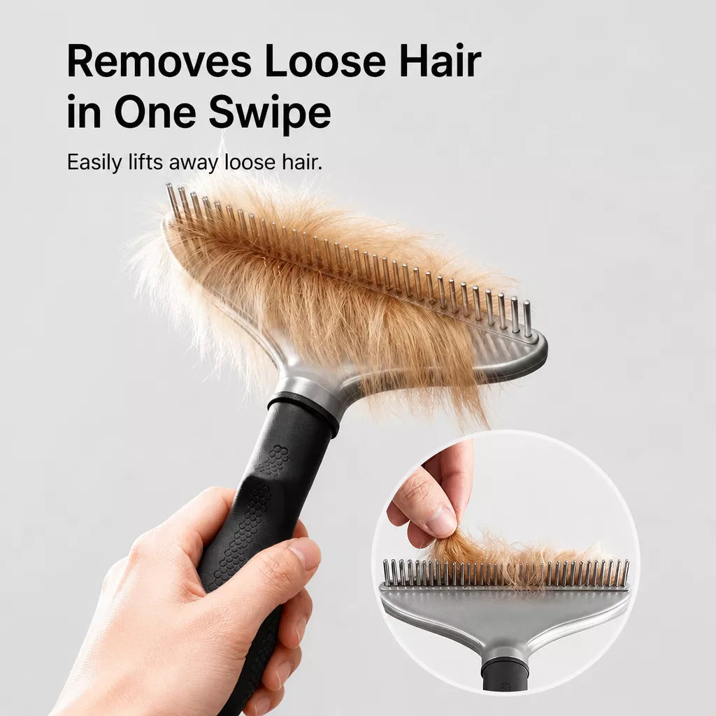 Detangling Rake Comb for Long-Haired Cats and Medium to Large Dogs