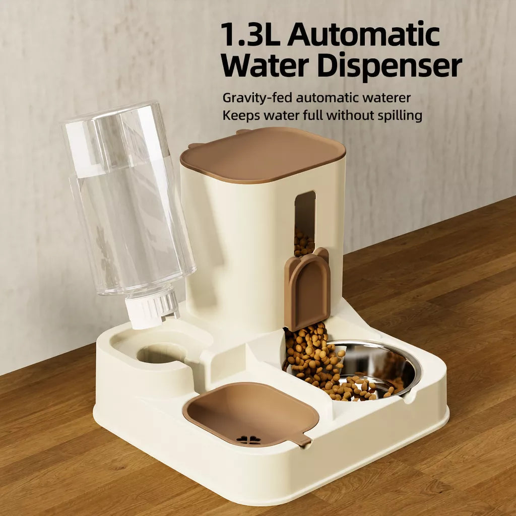 Two-Bowl Pet Feeding Set for Cats and Dogs