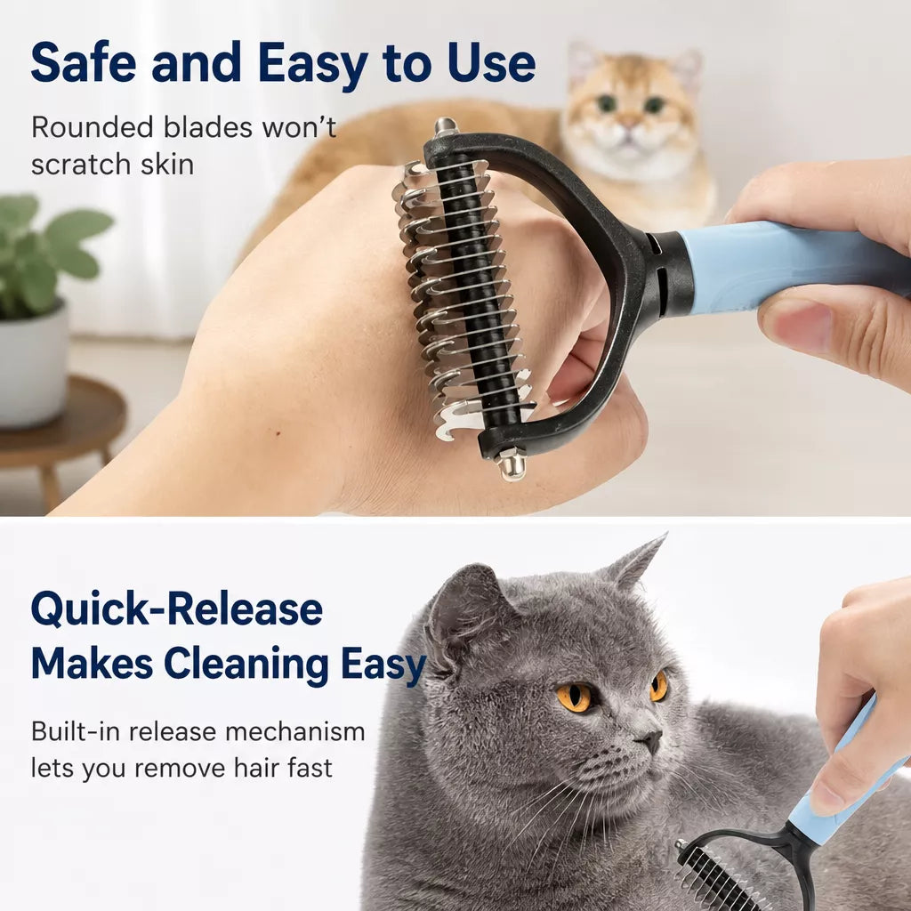 Dog & Cat Grooming Comb for Loose Fur and Tangles