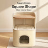 Two-Level Square Sisal Cat Scratcher Barrel with Resting Space