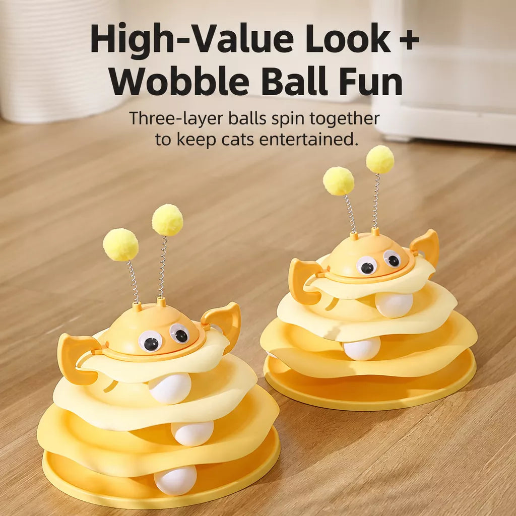 Interactive Cat Spinning Track Ball Toy