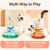 Cat Spinning Wheel Toy with Feather Wand and Play Balls