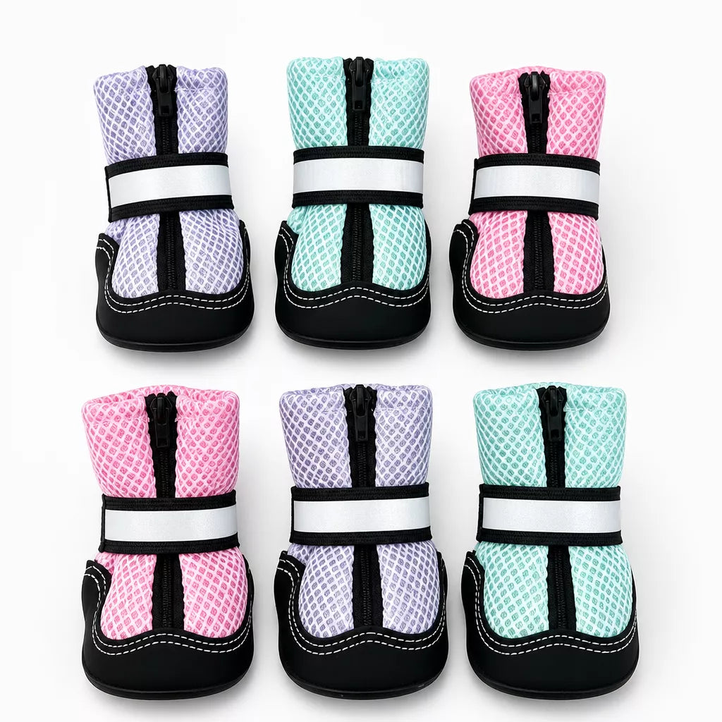 Breathable Mesh Dog Shoes with Zipper Closure